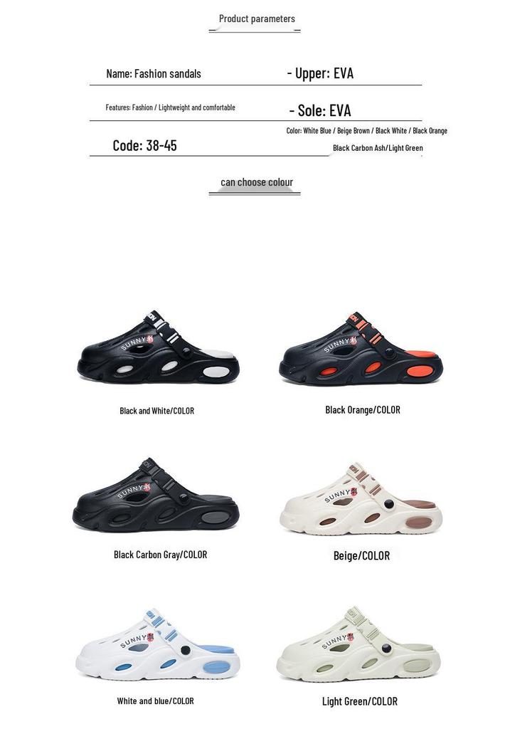 Men's Outdoor Thick-Soled Casual Sandals: Non-Slip Hole Shoes & Slippers for Beach or Autumn Wear