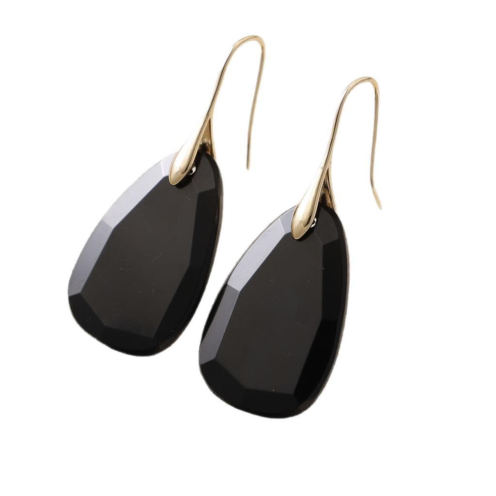 High End Tianhe Stone Pendant Earrings with Elegant Geometric Shapes, Popular European and American Jewelry Accessories