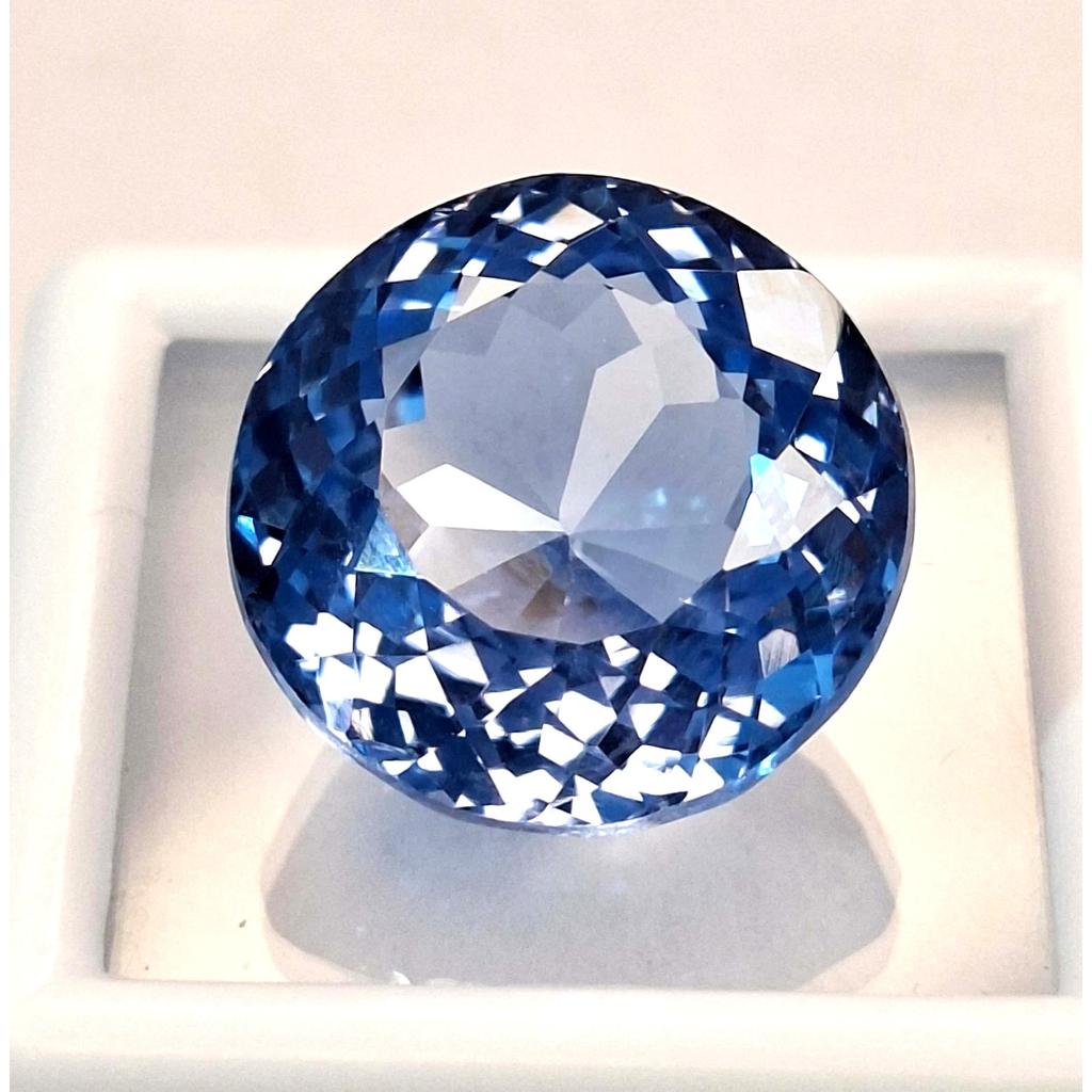 21-23 Ct Natural Blue Topaz Round Cut Stunning Certified Loose Gemstone