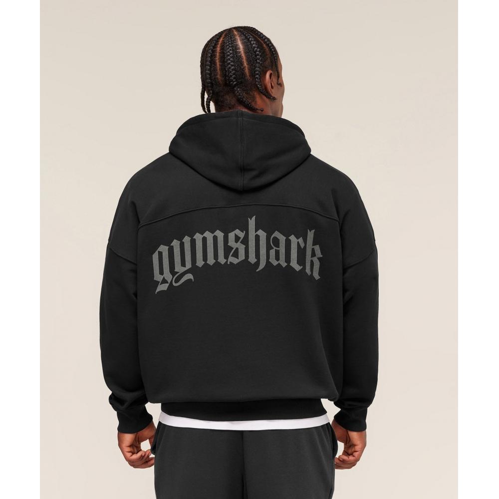 Gymshark Olde English Zip Up Hoodie Black A3b6w Bb2j