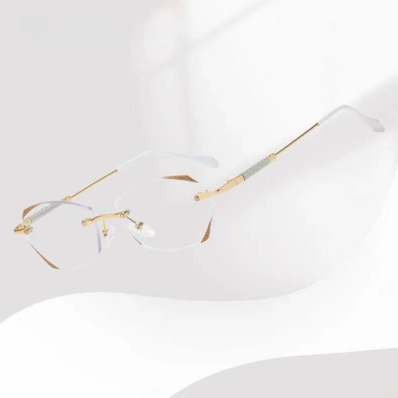 Anti-Blaulicht-Blockierende High-Definition Lesebrille für Damen mit Ultraleichtem und Stilvollem Rahmenloser Plano-Brille
