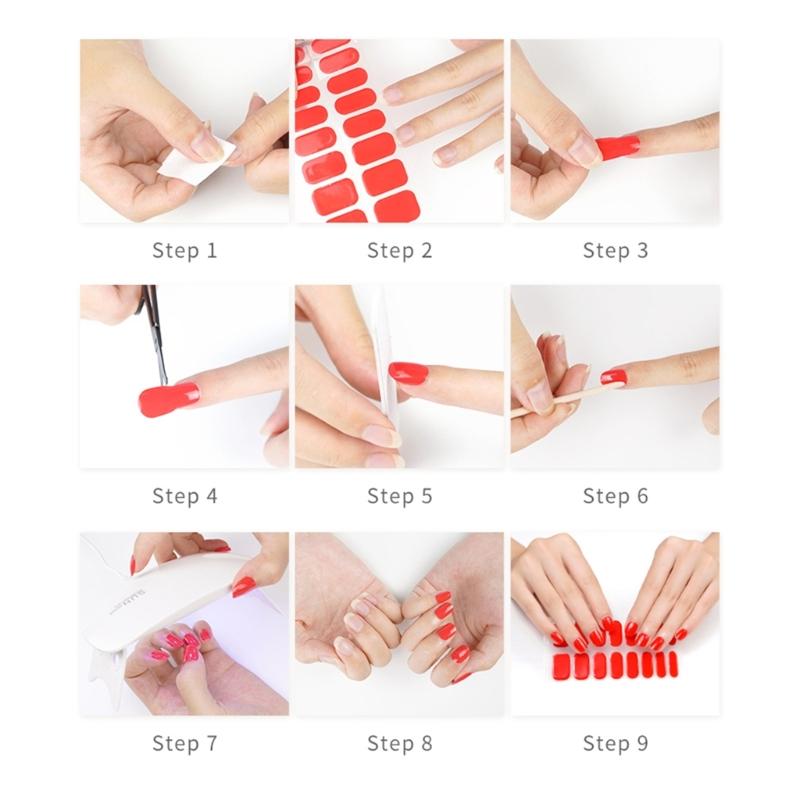 20 Finger Full Wraps Nail Polish Stickers Self-Adhesive Nail Strips Nail Decals Accessories for Women Girls DIY Nail Art
