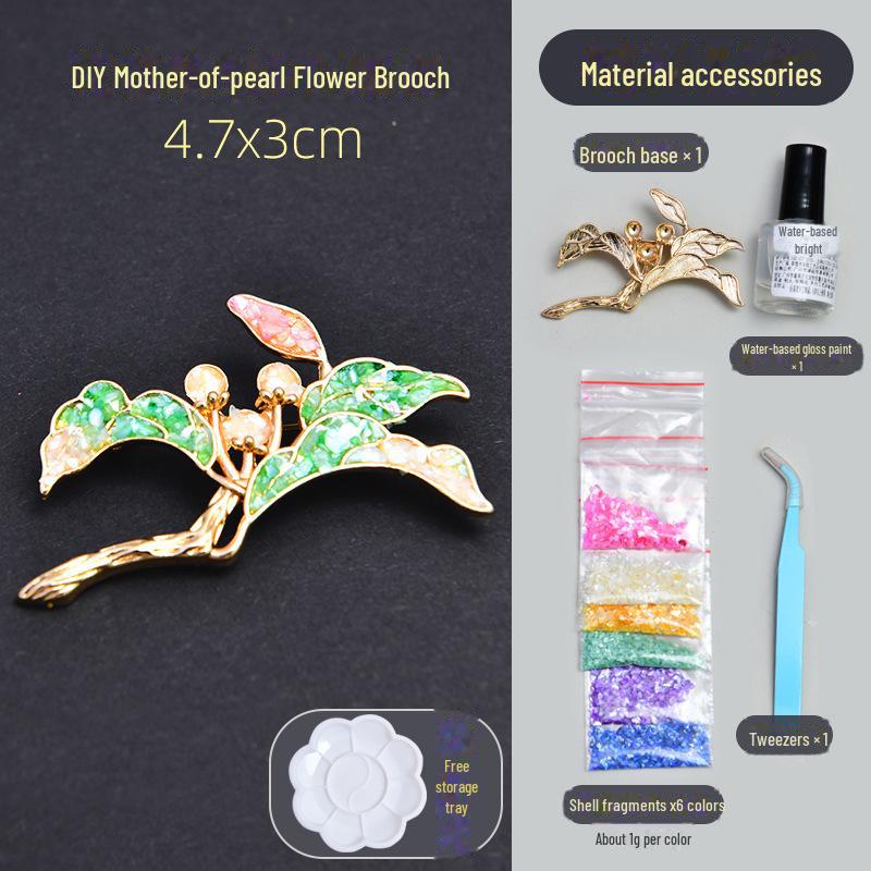 Intangible Heritage DIY Mother-of-Pearl Butterfly Brooch Hairpin Kit