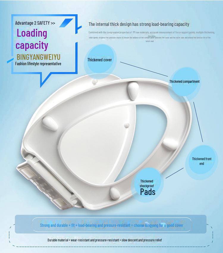 Pogrubiona Wolnoopadająca Pokrywa Siedziska Toaletowego UVO do Gospodarstwa Domowego