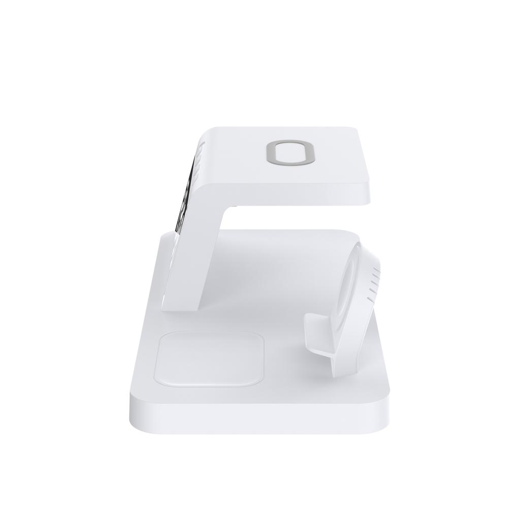 USB Type-c Plug Electronic LED Alarm Clock with 15W Wireless Charger for Headphone/watch/mobile Phone Bedside Charging Clock