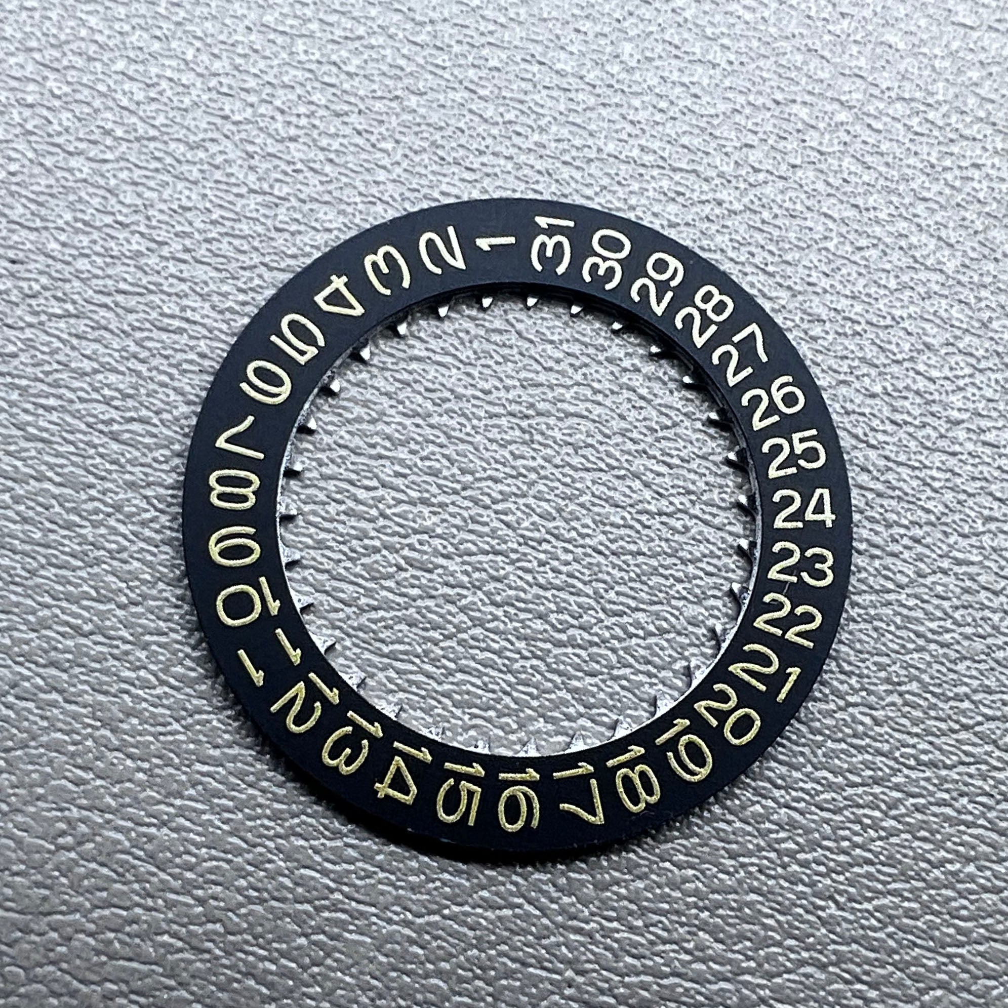Golden Character Black Background Disk Date Wheel for NH35 NH36 Movement Date@3