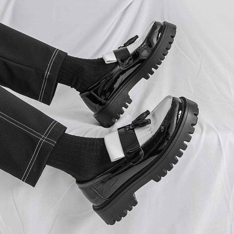 Fashion Slip On Casual Thick Soled Men's Leather Shoes Designer Fashion Style Party Daily Work Outdoor Trendy Youth Plus Size 38-46