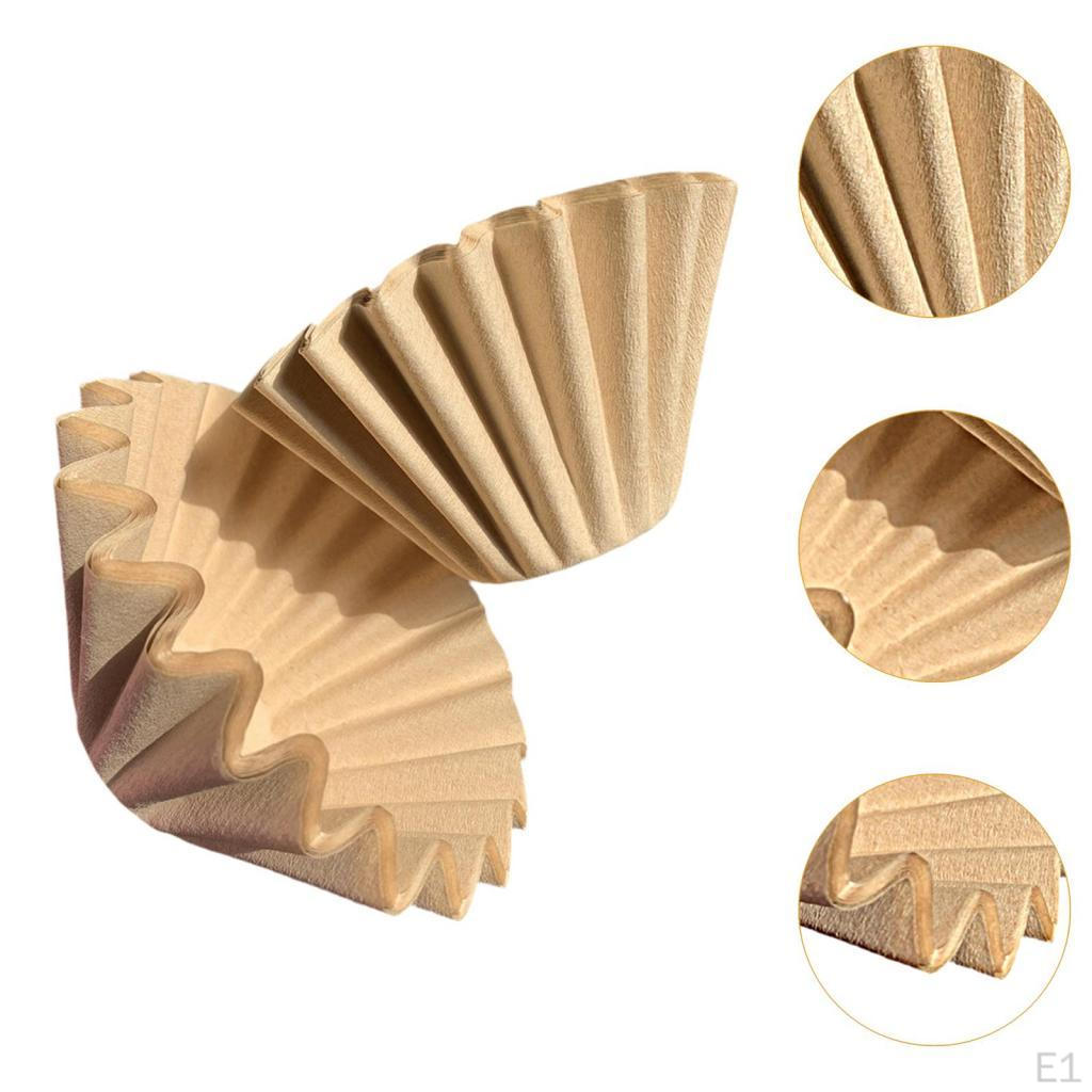 50x Coffee Paper Wave Bowl Shape Cake for Espresso Maker Dripper