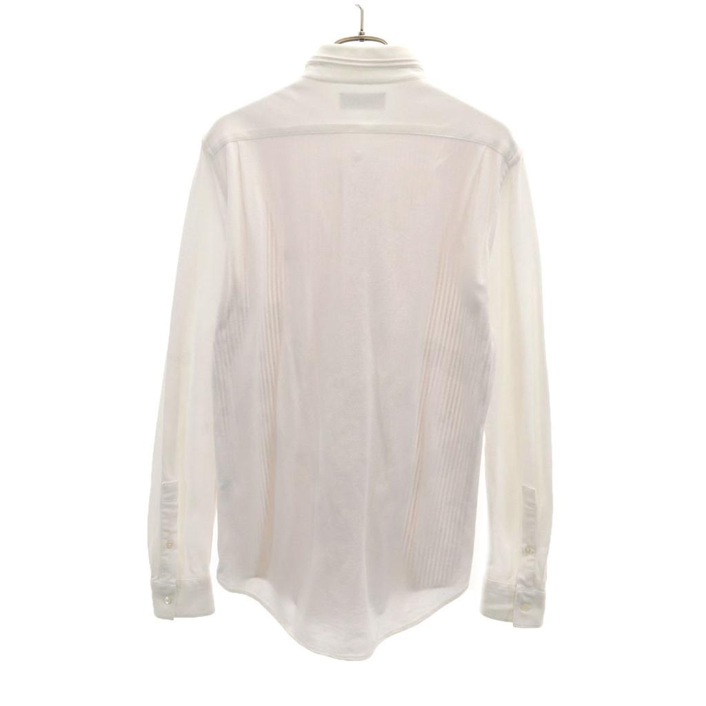 FRED PERRY Striped Pattern Long sleeve Fawn shirt S white Men's Used