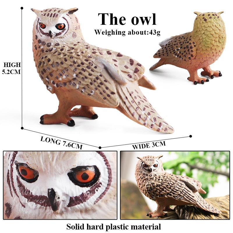 Oenux Forest Bird Animals Wild Ostrich Magpie Owl Crow Flamingos Figurines Action Figure PVC Garden Decoration Miniature Kid Toy