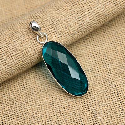 Lavish Indicolite Gemstone Handmade 925 Solid Sterling Silver Jewelry Pendant For Wedding Gift