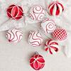 9Pcs/set 6CM Xmas Tree Hanging Pendant Painted Xmas Baubles  Christmas Party Decoration