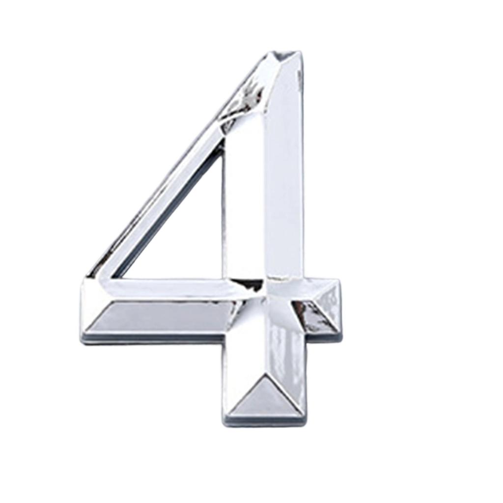 0-9 Number Signage, Electroplated Number Signs , Door Number Signs (with Adhesive Backing)
