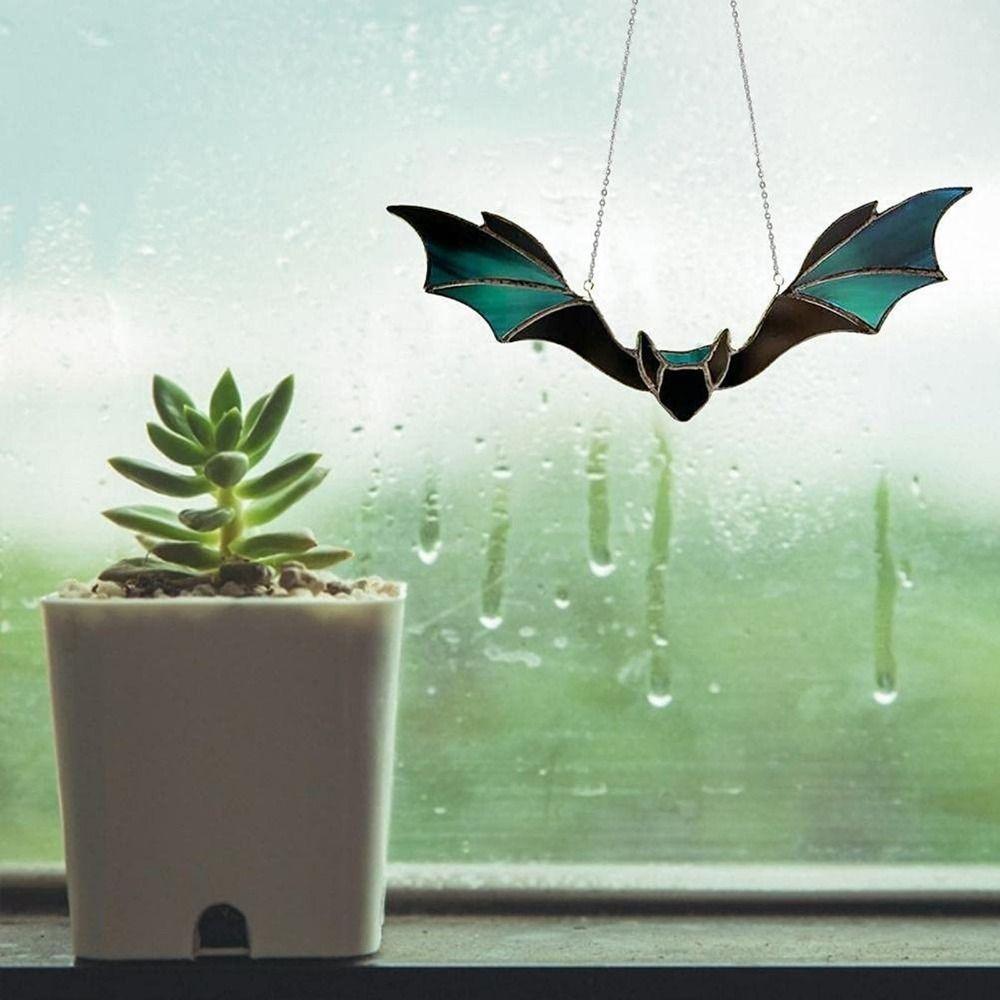 Bat Shaped Wall Hanging Bat Stained Gothic Bat Ornaments Funny Halloween Bat Pendant  Room