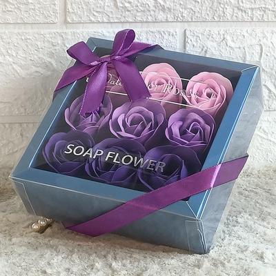 Seifenblumen-Geschenkbox zum Valentinstag: 9 Rosen, Kreatives Geburtstags- & Hochzeitsgastgeschenk