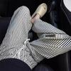 Vertical Striped Pants New Style Relaxed Fit and Slim-fit Casual Lazy Bubble Striped Wide-leg Pants