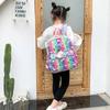 Cute Cartoon Pattern Cotton Canvas Princess Backpack For Teenage Girls Outing School Bag