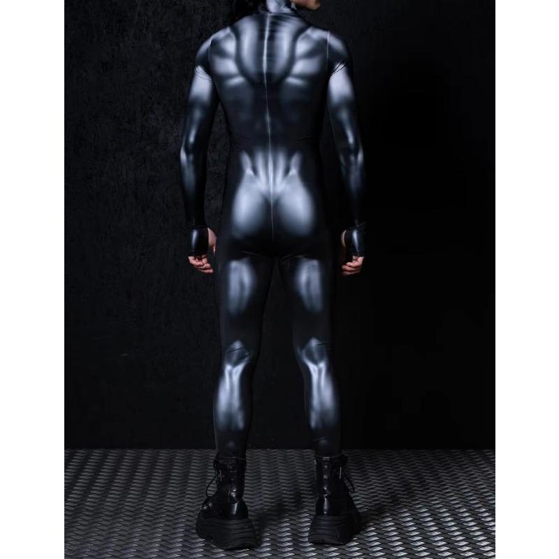 Halloweenské punčocháče 3D digitální tisk Dospělý Cosplay Jednodílný kostým Muži Jumpsuit pro pódiové vystoupení Taneční párty outfit