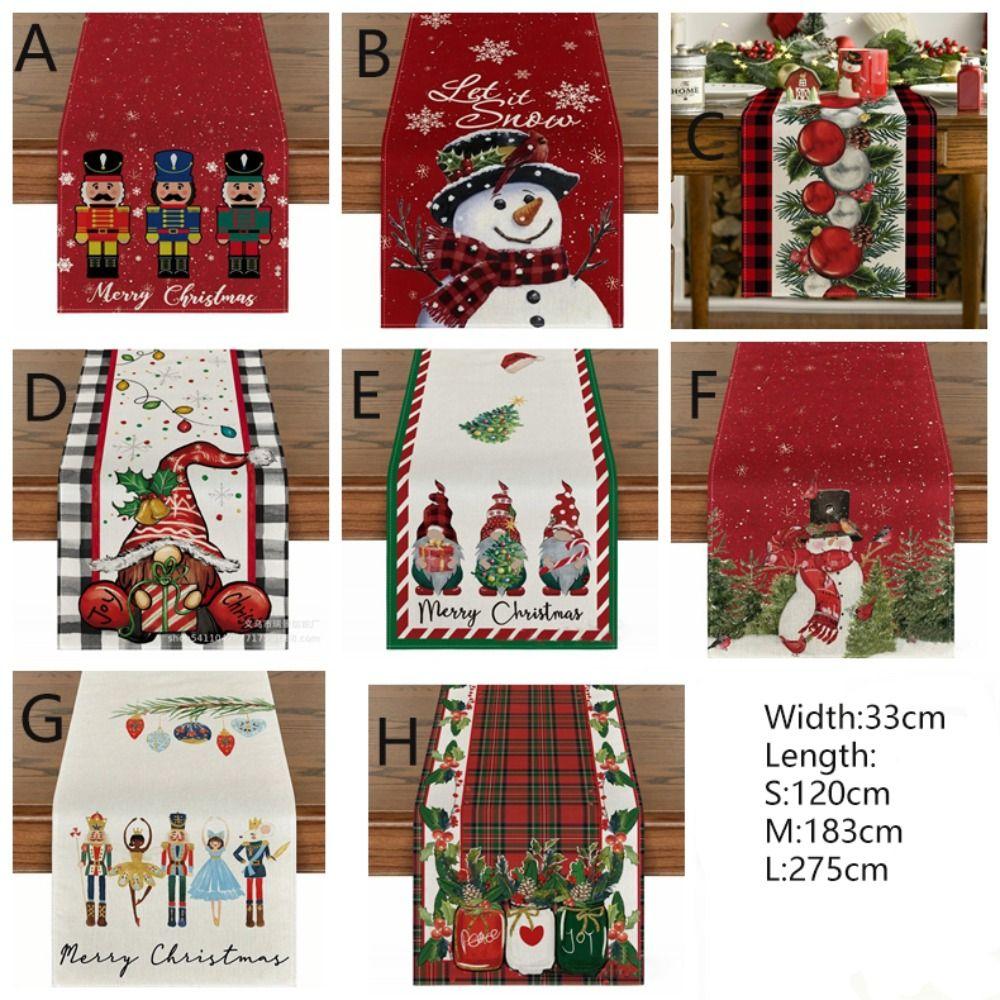 Rechteckige Weihnachts-Tischflagge Schneemann-Druck Tischdecke Weihnachts-Tischläufer Küche