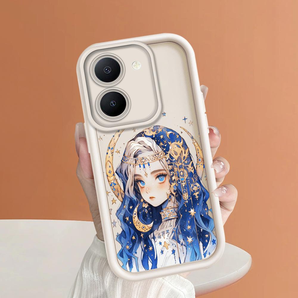 Soft Silicone Square Ladders Cartoon Pattern Full Cover Camera Protection Shockproof Case for iPhone Infinix Tecno Vivo