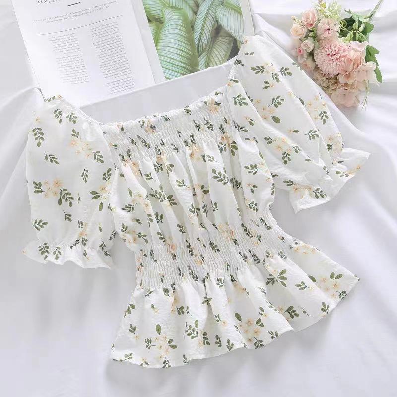 Women's Floral Ruffle Shirt - New Douyin Summer Style, Slim-Fit, Sweet, and Trendy