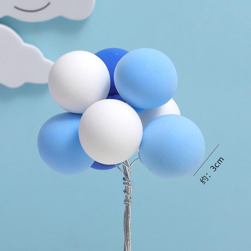 Colorful Retro Balloon Cake Topper - Large Round Balls for Birthday Dessert Table Decoration