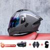 Modular Flip-Up Motorcycle Helmet With Dual Visors Bluetooth Intercom ABS Shell All-Season Unisex Adult Size M-XXL
