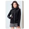 Lu schmal geschnittener Windbreaker Pullover Kapuzenpullover Damen Herbst und Winter beidseitiger Samt Reißverschluss Hoodie