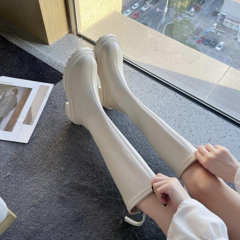 Bottes Chaussures Femmes Bottes Longues Automne et Hiver Bottes Chevalier Nouvelles Bottes\n Mince Automne Doublé Polaire Européenne et Américaine...