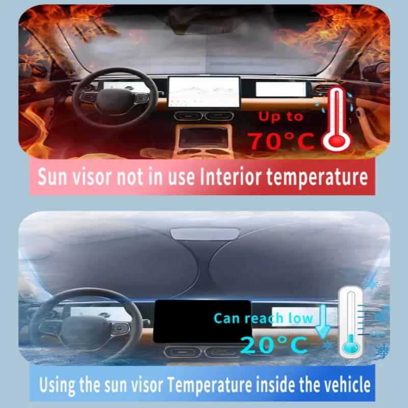 For Ford Mustang Mach-E 2021~2025 2022 Car Sun Visor Front Windshield Sunshade Heat Insulation Summer Cooling Auto Accessories