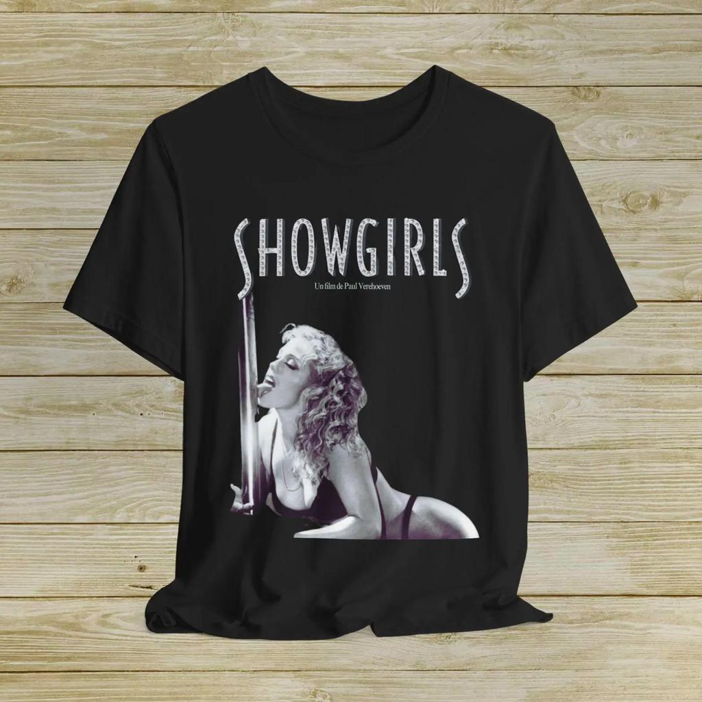 Vintage Showgirls 1995 Paul Verhoeven Movie T Shirt 90s Camp Cult Film Nomi Pole Dance Retro Casual Vintage Fashion