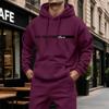 Men's Casual Hoodie with Large Pockets, Color Long Sleeve Sweatshirt