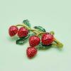 Creative Alloy Brooch Strawberry Design Decorative Accessory Pin for Clothing Bags Hats and More Fashion Jewelry Gift