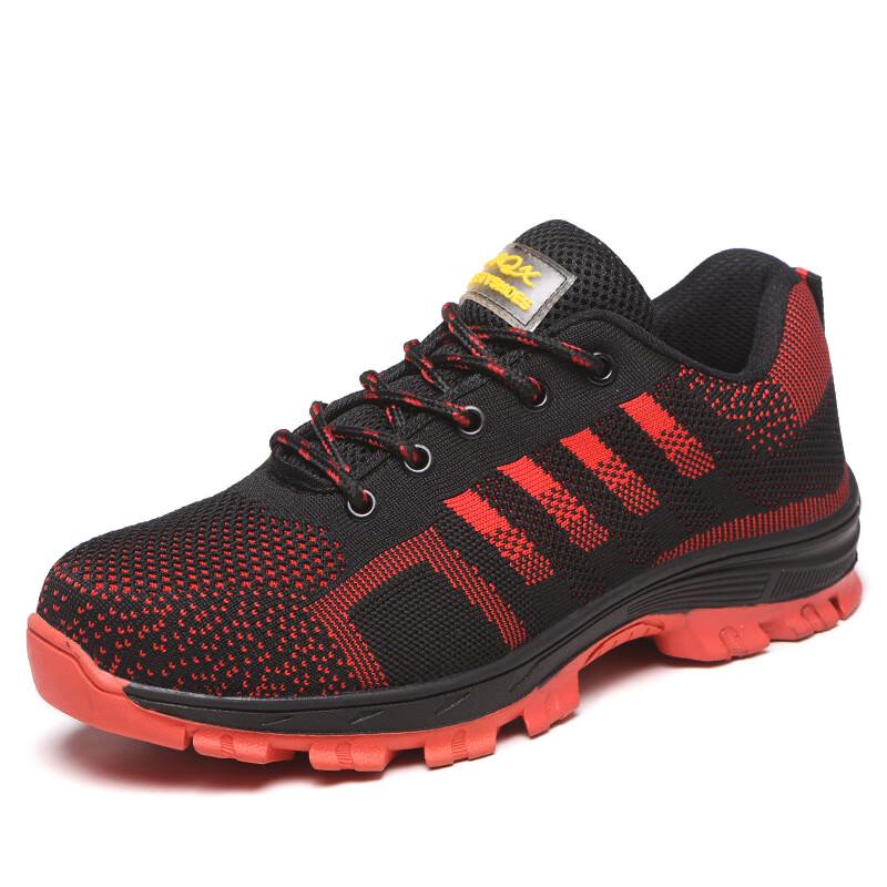 Anzuen Breathable Flyknit Safety Work Shoes