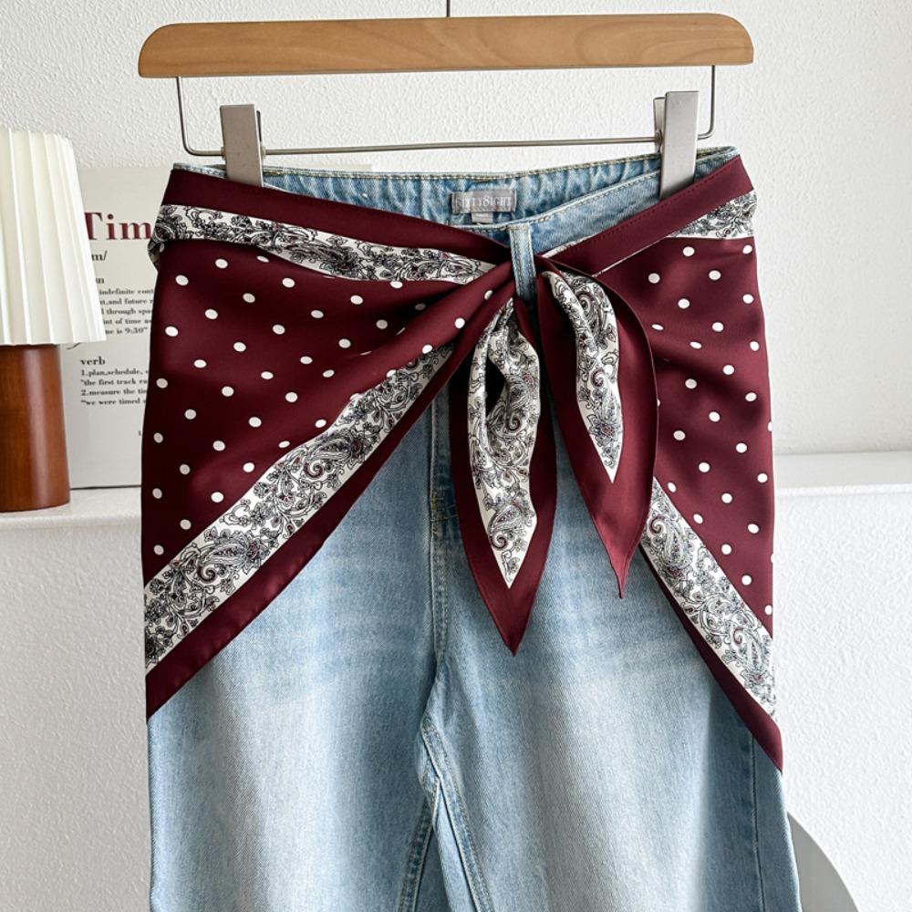 Sciarpa di Seta Raso Moda Stile Letterario Stile Etnico Sciarpa da Vita da Donna Accessorio Versatile Accessorio per la Vita dei Jeans Vita dei Jeans