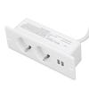 Embedded Power Outlet 2 USB 2  10A Ports Recessed Desk Socket In Desk Power Hub with 1.5m Cable