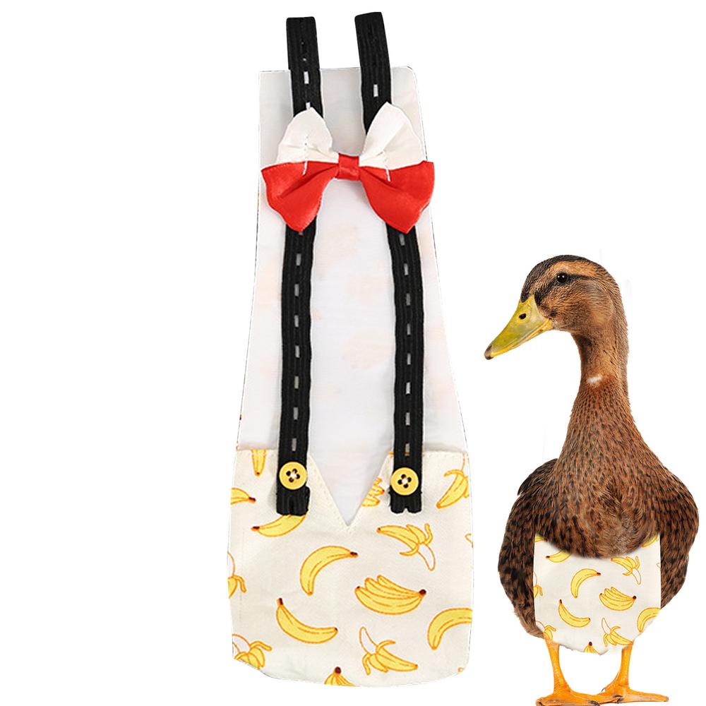 Pet Supplies Printing Washable Duck Diaper Chicken Duck Diaper Adjustable Nappy Clothes Bowknot Design With Elastic Band белый