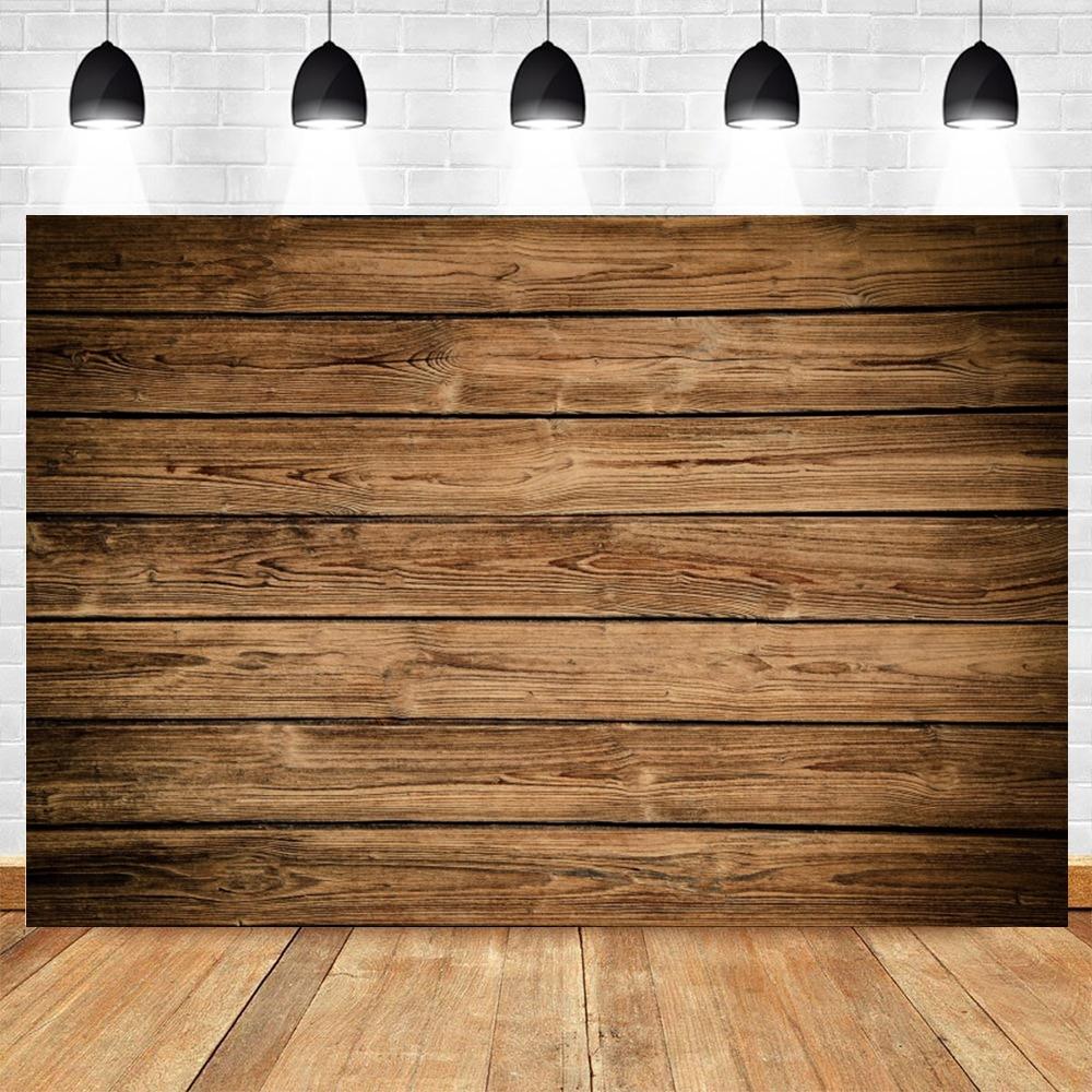 Wood Backdrop for Food Baby Portrait Photography Backdrops White Brown Wooden Board Plank Background for Party Decor Custom