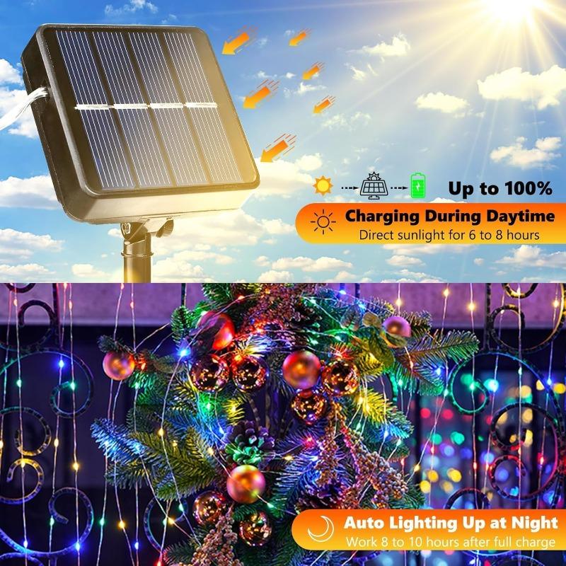102M/52M/32m/22m/11m/7m Solar LED Light Outdoor Festoon Waterproof Garland String Lights Street Garland for Wedding Party Decor