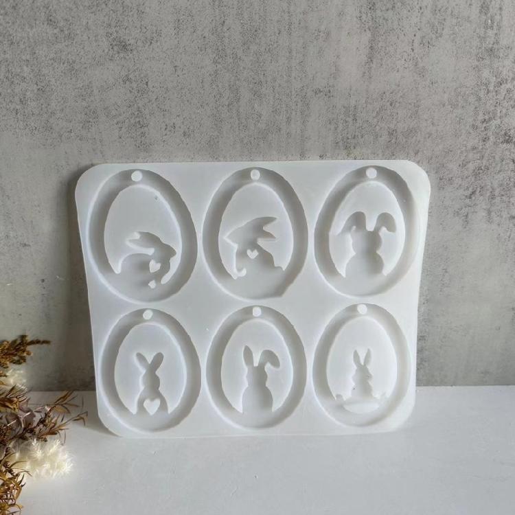 Crafters' Delight Silicone Mold for DIY Crystal Easter Rabbit Pendant for Kids