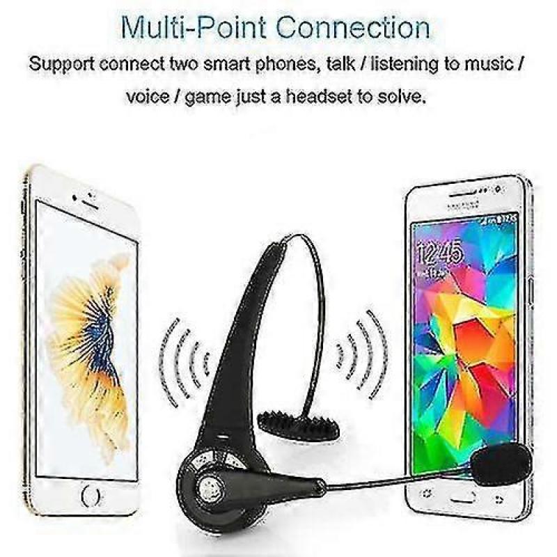 Wireless Headset Truck Driver Noise Cancelling Over-head Bluetooth Headphones With Charging Base