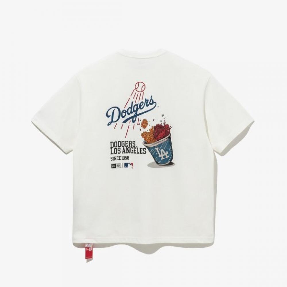 New Era Mlb La Dodgers T shirT Cheering Food Off whiTe 14536500