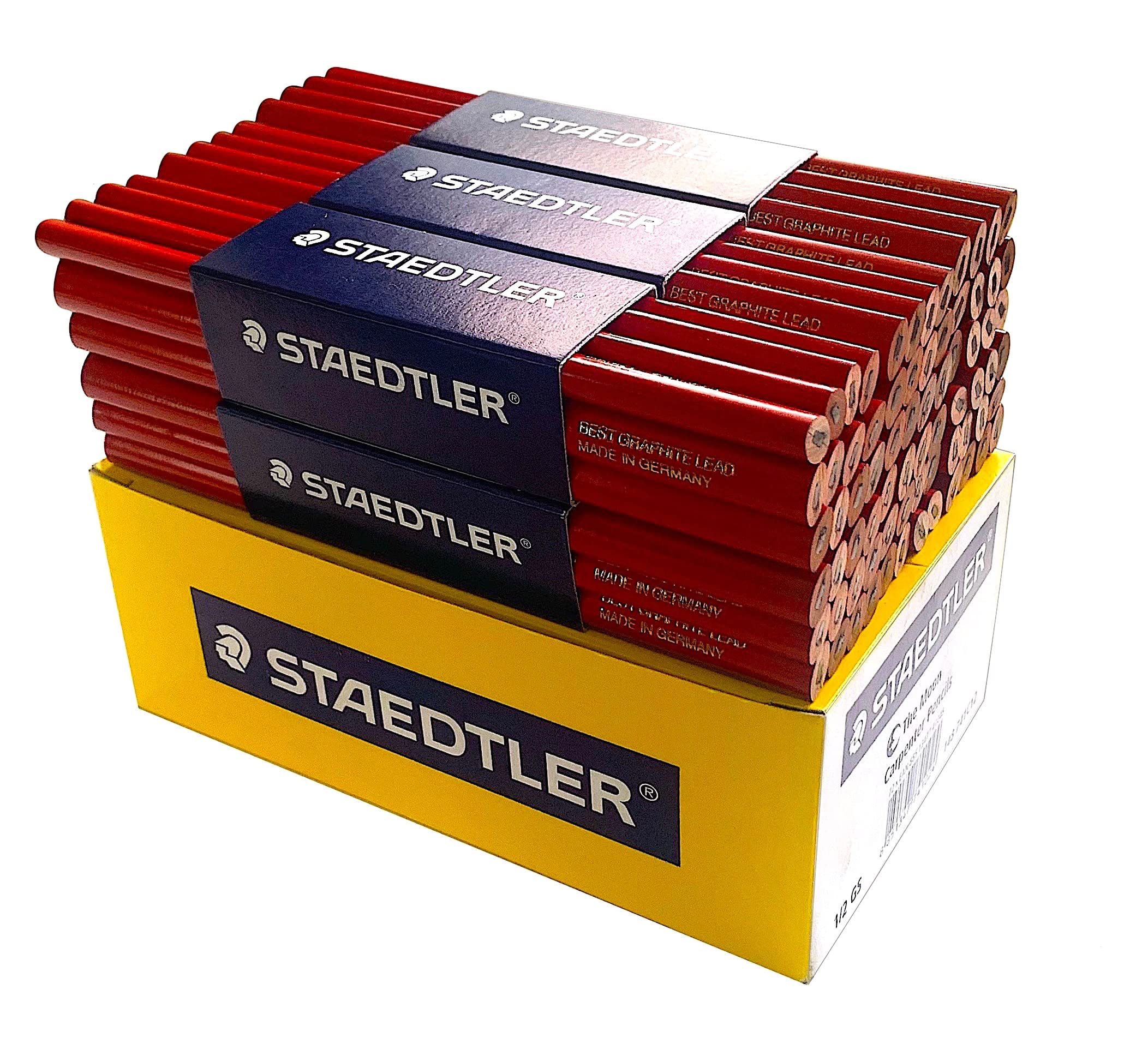 

STAEDTLER Карандаши столярные для деревообработки и строительства, 72 карандаша, красные, овальные, 148 мм, 741C12 [Параллельный импорт]