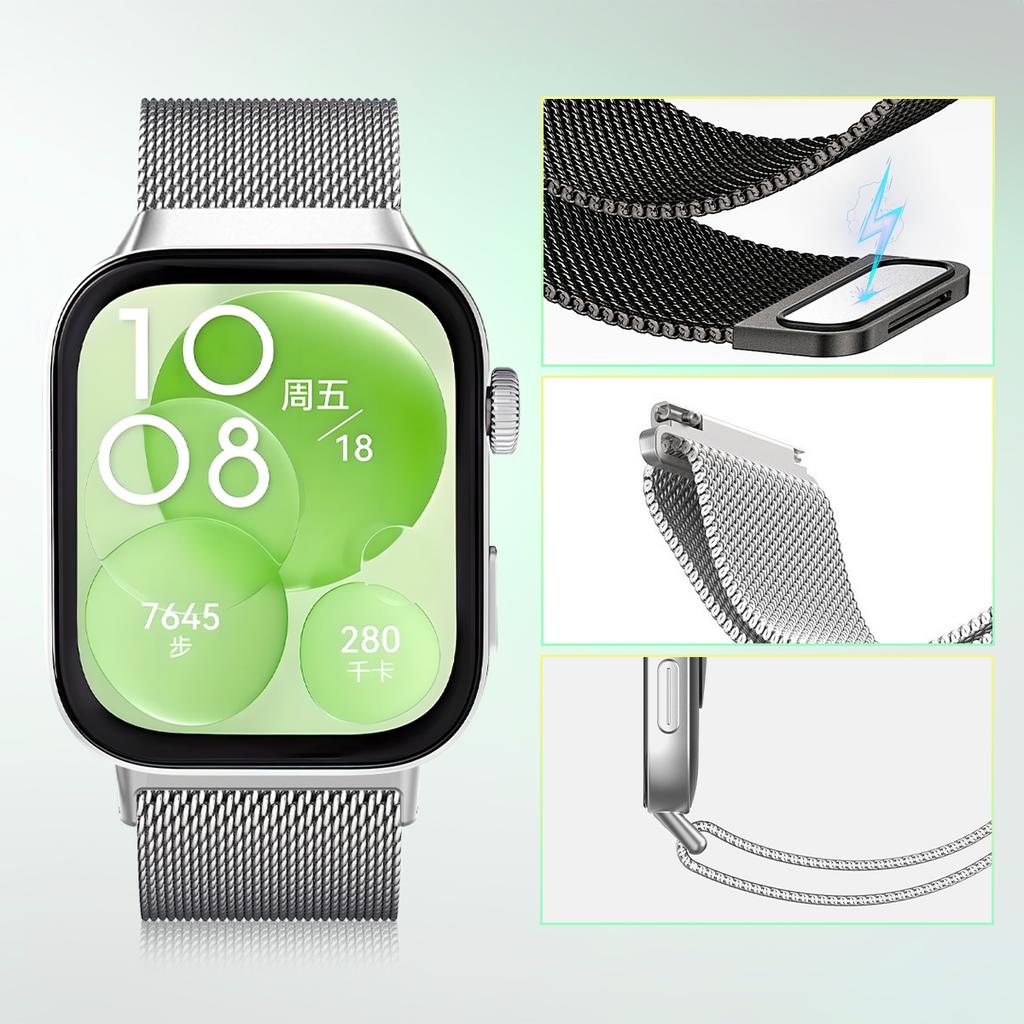Magnetic Milanese Loop Band For Huawei Watch Fit4-Fit4 pro-FIT 3 Strap Stainless Steel Correa for Huawei Fit2/Fit1 Accessories
