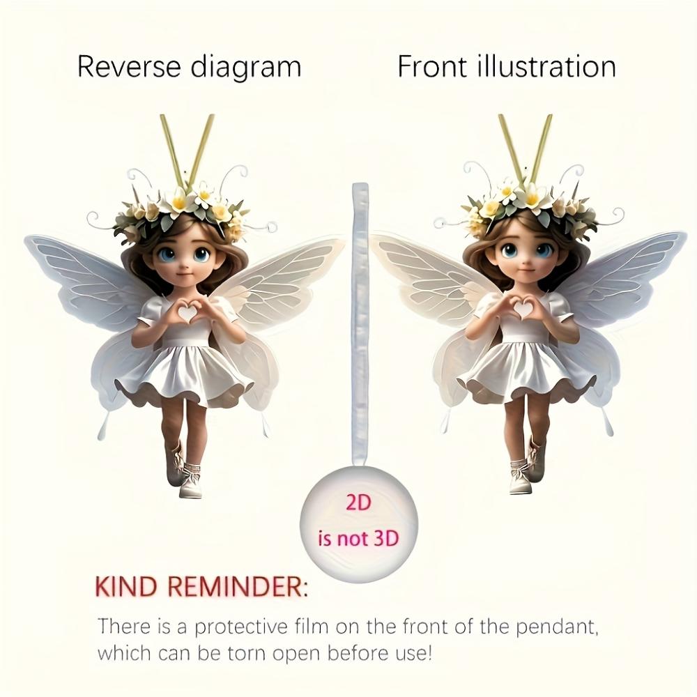 Beautiful Butterfly Fairy, 2D Flat Acrylic, Pendant, Suitable for Keychain, Backpack, Christmas, Halloween