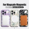Magnetic For Magsafe Black-white Flower Case For iPhone 16 Pro Max Coque iPhone 15 Pro Max 14 13 11 17 Built-in Metal Plate Case