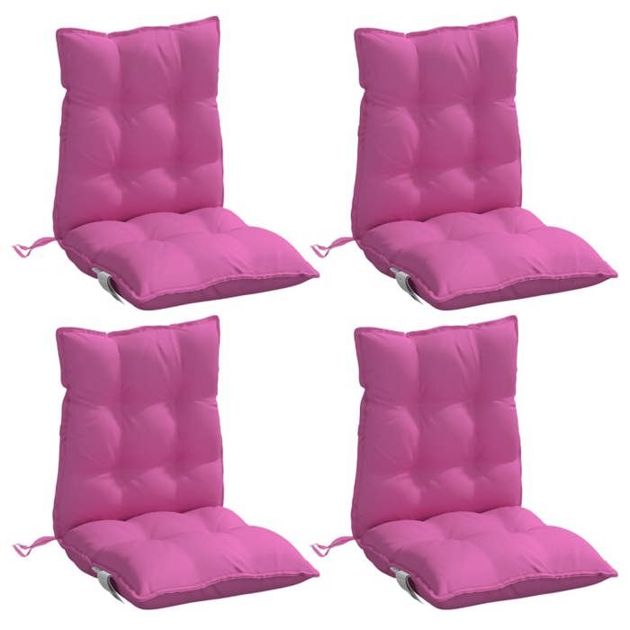 VidaXL Lot de 4 Coussins de Chaise à Dossier Bas, Galette de Siège Imperméable, Coussin d'Extérieur Anti-glissement Jardin 377732