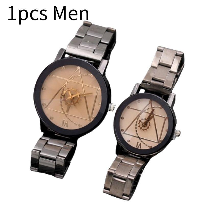 Steel Strap Gear Watch Fashion Couple Gift Simple Casual Elegant Practical And