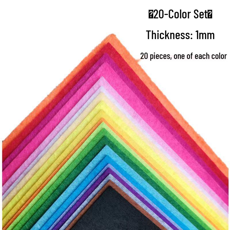 Non-Woven Fabric, 1mm Thick, Available in 20, 40, or 66 Colors for DIY Crafts and Kindergarten Projects