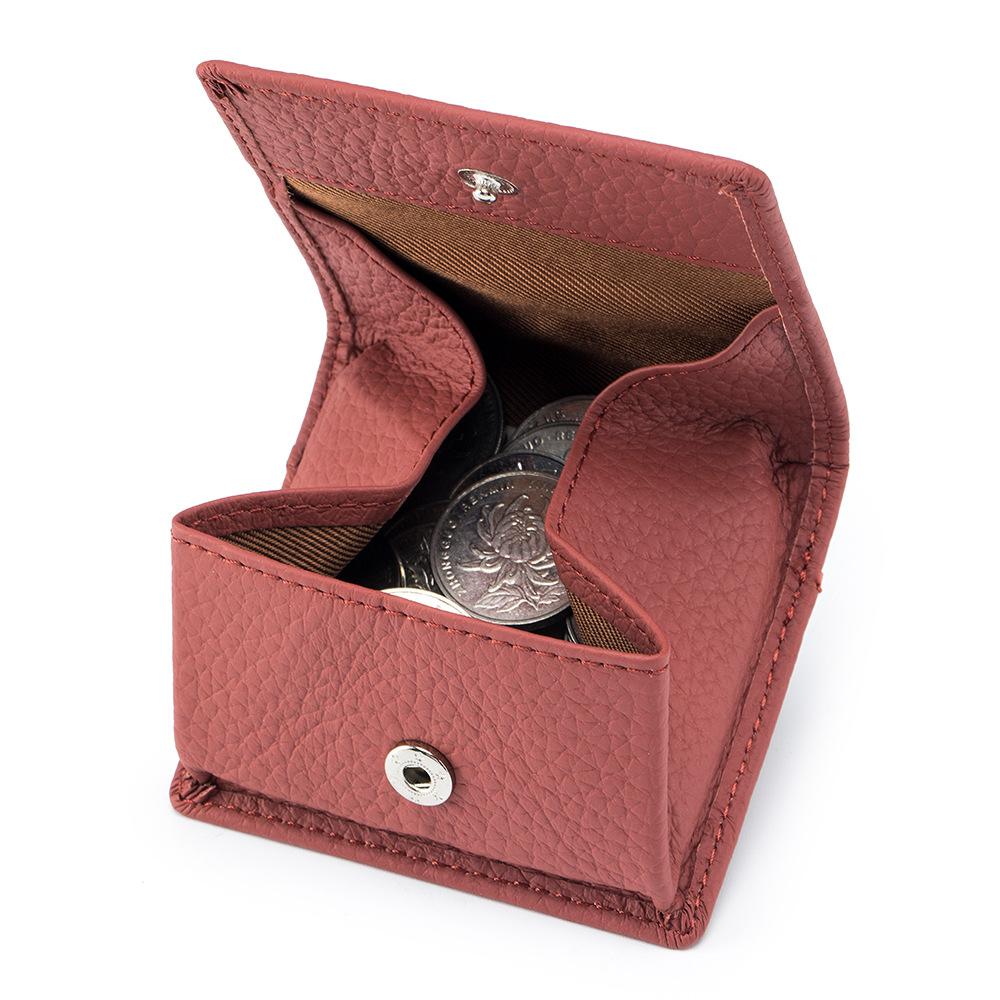 

Новый мини-маленький кошелек из коровьей кожи первого слоя в японском стиле, женский кошелек для монет с застежкой, кошелек для мелочи кирпич красный